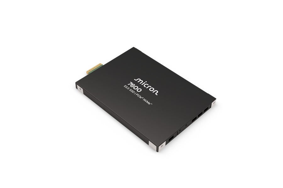 Micron 7600 E3.S SSD, left form-factor view
