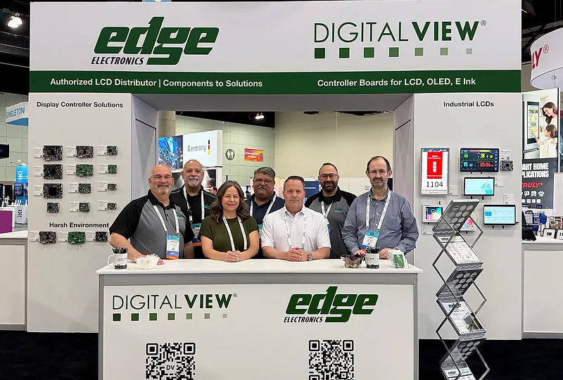 The Edge Electronics and Digital View teams at our shared booth at Display Week 2026