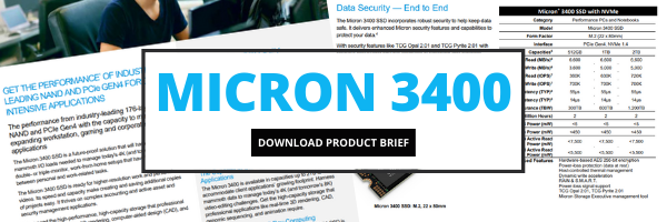 Download the Micron 3400 NVMe Product Brief