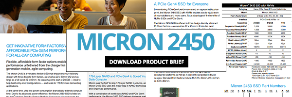 2450 Solid State Drives (SSD) with NVMe - Micron