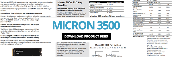 Download the Micron 3500 SSD Product Brief