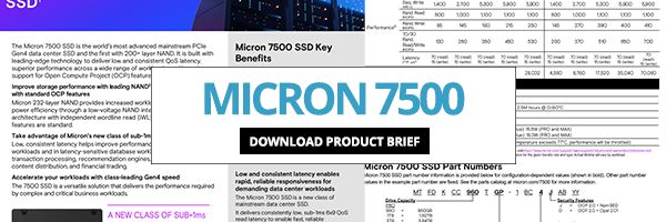 Download the Micron 7500 SSD Product Brief
